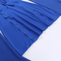 Vestido Bandage de manga larga de malla para mujer, minivestido Sexy con cuello con cuentas y volantes, fiesta y noche en la playa Tre 2023 - details 24