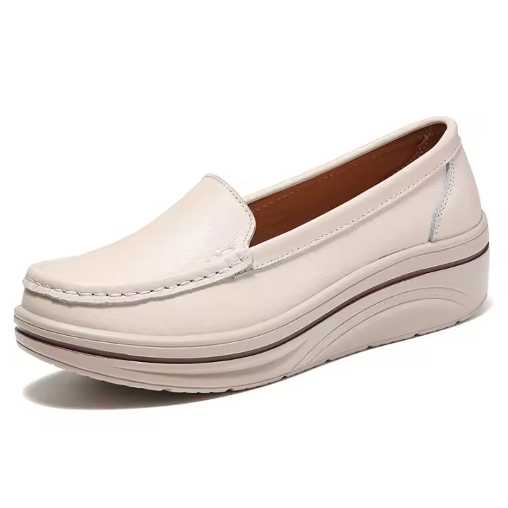 Mocasines sin cordones para mujer a la moda, zapatillas de deporte con plataforma, mocasines informales cómodos con plataforma de cuña - 1
