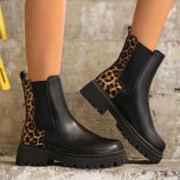Botas Martin de mujer 2025 nueva frontera de gran tamaño otoño cabeza redonda tacón francés empalme botas casuales versátiles individuales - details 2