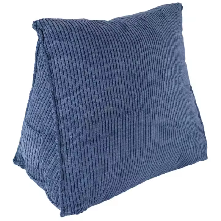 Cojín de respaldo de lectura, almohada de cuña para la espalda, almohadilla Lumbar para cama, silla de oficina, almohada de descanso, almohada de soporte para la espalda (azul) - 1
