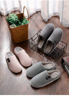 Zapatillas de casa acogedoras de felpa suave para hombre, zapatos antideslizantes transpirables ligeros con forro difuso - details 3