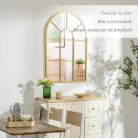 Espejo Decorativo de Pared 60x91 cm Espejo de Ventana de Metal para Salón Dormitorio Entrada Estilo Moderno Negro - details 11