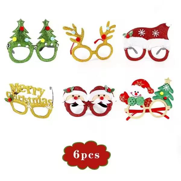 Gafas de fiesta de Navidad, accesorios de fiesta novedosos, gafas divertidas, decoraciones navideñas, regalos de vacaciones - 1