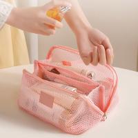 Bolsa de cosméticos de malla de Color sólido, organizador de cosméticos transparente y ligero, bolsa de almacenamiento de artículos de tocador de mano para teléfonos móviles - details 9
