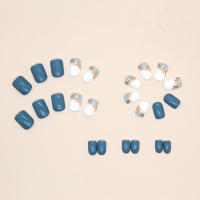 Uñas Postizas De Estilo Pastoral Cortas 24 Piezas Con 1 Pieza De Pegamento De Gel Y 1 Linterna De Uñas En Acrylic - details 2