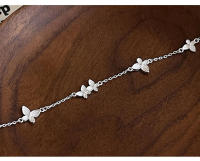 S-pulsera de mariposa dulce y fresca de estilo forestal de plata pura para mujer, joyería de alta gama con temperamento suave y de hadas - details 1