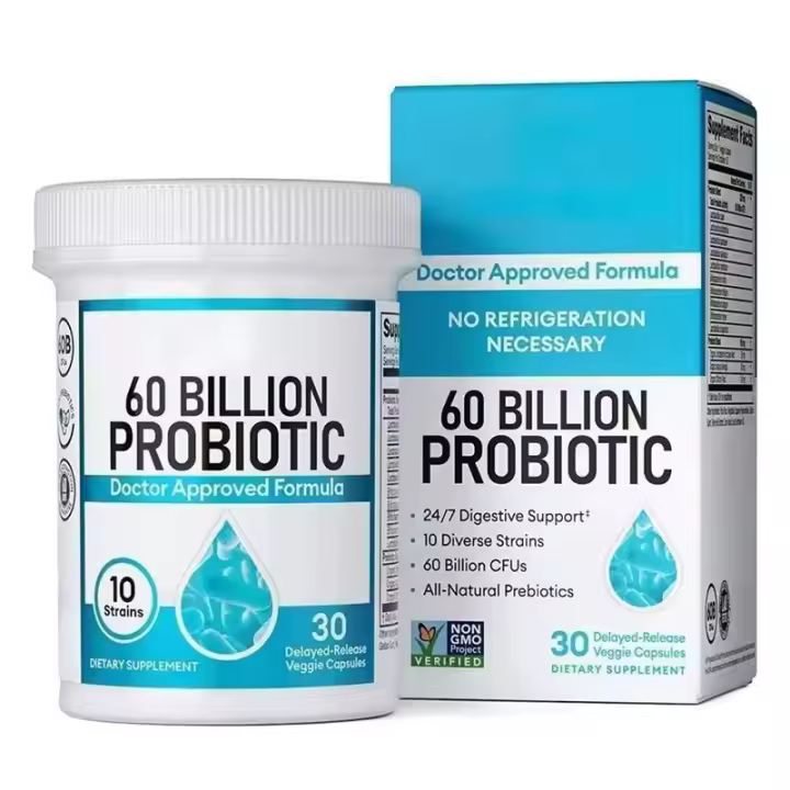 Probióticos 60 Millones 10 Especies Diversas plus Prebiótico Orgánico Diseñado para la Salud Delgada y Soporta la Diarrea y la Constipación - 1