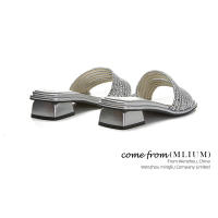 Zapatillas de tacón grueso con diamantes de imitación, nuevas medias zapatillas, ropa exterior de mujer con falda casual, moda versátil, sandalias. - details 10