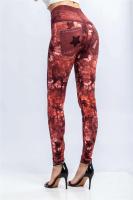 Body de mezclilla estampado para mujer, leggings elásticos, cintura alta, levantamiento de cadera, pantalones Kasur, entrenamiento, correr, gimnasio - details 26