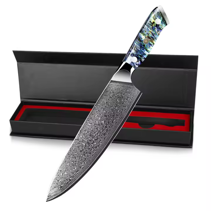 Cuchillo de Chef de Acero Damasco 9" VG10 Aguja de Corte de Acero Japonés - 1