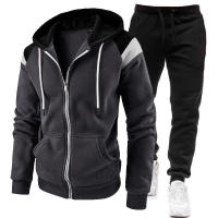 Traje de Sudadera con capucha para hombre, cárdigan con cremallera, ropa deportiva de empalme de dos piezas, tendencia de moda, Otoño e Invierno - details 2