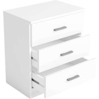 Miroytengo Mesita Noche Pareja para Dormitorio Estilo Contemporáneo en Color Blanco Mate con 3 Cajones 50x58x33 cm - details 4