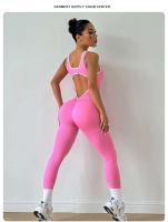 Monos de Yoga sin Espalda Conjunto Deportivo de Secado Rápido para Mujeres Ropa de Gimnasio Fiess - details 0