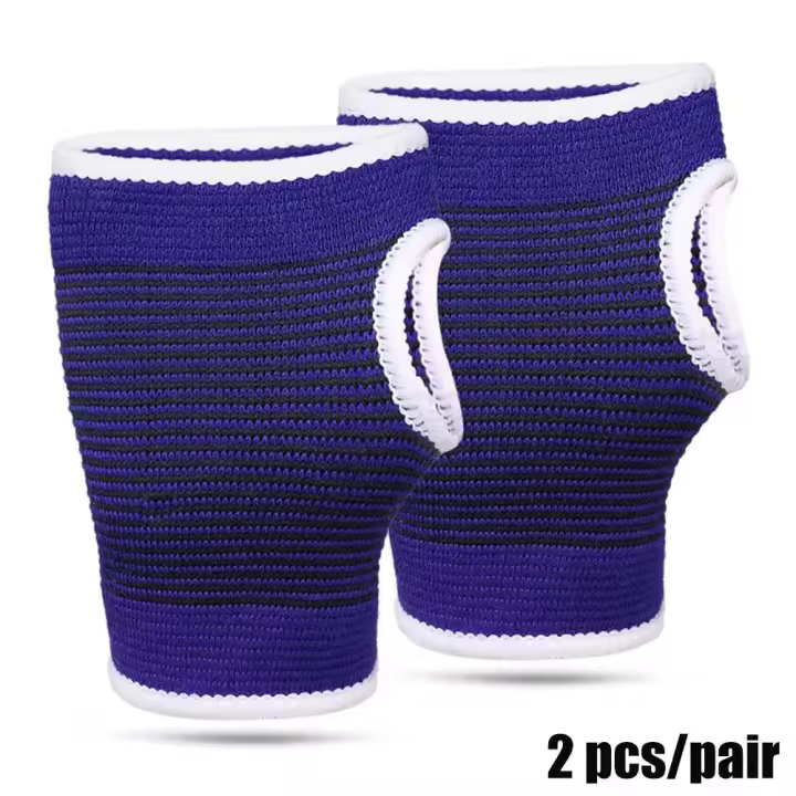 Muñequera elástico de Algodón y poliéster, Banda ajustable para proteger los Músculos, estabilizadoras antiesguince Coras, color Azul, novedad - 1