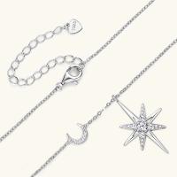 Collar de moissanita completa de plata 100% 925, gargantilla de estrella y luna chapada en oro de 18 quilates, joyería de lujo para hijab, regalo para mujer, oficial de Miravia - details 7