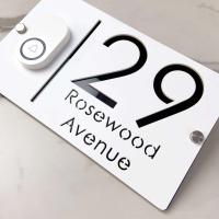 Placa de Dirección de Casa Moderna de Acrílico Gris Brillante Personalizada para Decoración de Pared Ideal para Meubles y Hardware - details 26