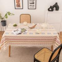 Mantel bohemio Vintage con borlas, impermeable, de algodón y lino, para Patio, exterior, sin arrugas, cubiertas protectoras de mesa - details 27