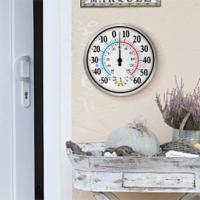 Termómetro grande para exteriores con números grandes, higrómetro de pared decorativo para el hogar, estación meteorológica de jardín, 30CM - details 6