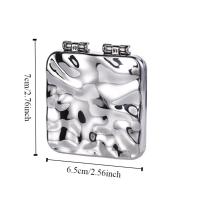 Mini espejo de maquillaje plegable, espejos de mano portátiles cuadrados de doble cara, espejo de tocador creativo, espejo de bolsillo compacto - details 0