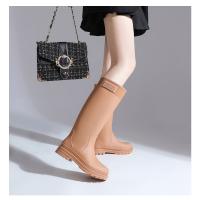Botas de Lluvia de Tacón Alto Impermeables Zapatos de Invierno Cálido para Mujeres con Boca Ancho - details 10