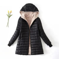 Chaqueta de invierno para mujer, nueva longitud media, edición coreana, con capucha, abrigo de algodón polar, Parkas cálidas de lana de cordero, chaquetas de invierno - details 5
