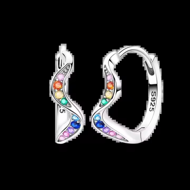 Pendientes de plata brillantes en forma de U Laza Aro para mujer, adecuados para regalos de fiesta de compromiso de aniversario, 2025 - 1