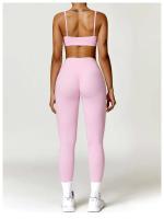 Fierss Conjunto de Yoga, Soft Gym Tre, Color Sólido, Transpirable, Traje de Entrenamiento para Correr para Mujer, 2 Piezas - details 4