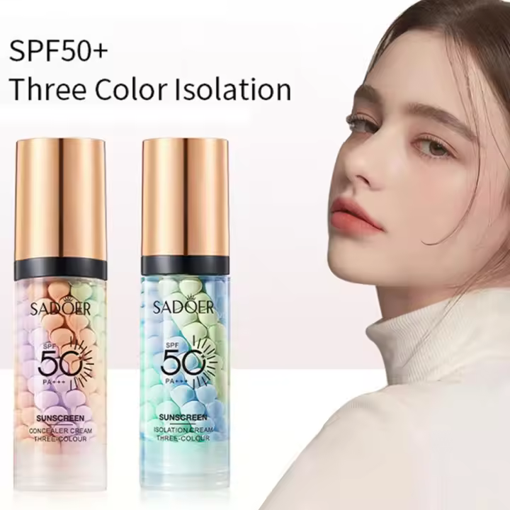 Base de maquillaje SPF50 +, crema de aislamiento hidratante, corrección de poros Invisible, tono refrescante, Base de regalo Facial, brillo de la piel P0A3 - 1