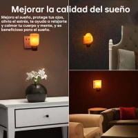 Lámpara de sal natural del Himalaya Luz cálida para noches, cristal, lámpara de pared LED para decoración de habitaciones - details 7