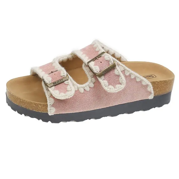 Chanclas de plataforma con suela gruesa para mujer, ropa de exterior de verano 2025, nuevas sandalias de playa para mujer - 1