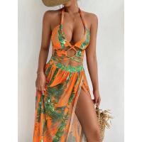2025 Bikini con cuello cruzado, traje de baño hueco y vestido de playa, traje de baño sexy de 3 piezas para mujer, ropa de playa acolchada, natación de verano - details 18