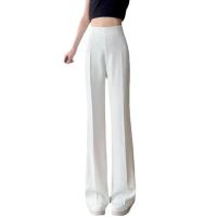 Pantalones de Traje de Verano para Mujer Pierna Ancha, Longa, Cintura Alta, Color Sólido, Ligeramente Acampanados Ropa de Trabajo Casual - details 9