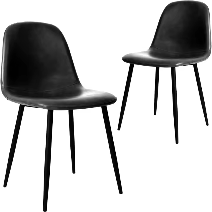 Comedor de Cuero, Diseño Nórdico, Sillas de Comedor Ergonómicas y Versátiles - 1