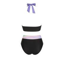 Bikini con estampado floral para mujer, traje de baño de dos piezas, de cintura alta, para adolescentes - details 26
