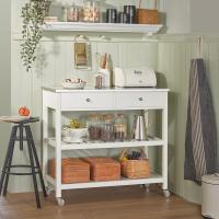 FKW47-W Carrito de Servir Carrito Auxiliar Cocina estantería de Cocina Carrito de Cocina móvil 100 x 92 x 45 cm Blanco ES - details 3