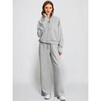 Conjunto casual de dos piezas para mujer: sudadera extragrande con media cremallera y pantalones deportivos de pierna ancha - details 31