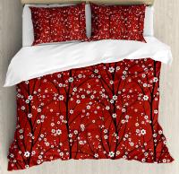 Juego de Ropa de Cama con Diseño de Cerezo Japónesako Sakura en Tamaño King/Queen Floral Primaveral Vintage para Mujeres y Niñas - details 11