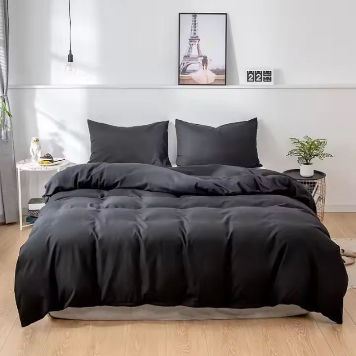 Funda nórdica de Color sólido con lijado, 220x240, individual, doble, Queen, King, juego de cama sencillo, funda de almohada, ropa de cama (sin sábana) - 1