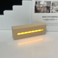 Base de lámpara de madera con pilas AAA para luces nocturnas de resina epoxi y vidrio acrílico - details 1