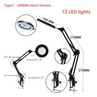 Lupa iluminada para reparación de soldador, lámpara de mesa, belleza para el cuidado de la piel, 72LED 8X/10X, USB, 3 colores - details 6