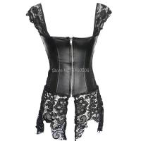 Corsé Gótico Sexy para Mujer Vestido de Corpiño de Piel Sintética con Encaje Faja para Cintura - details 3