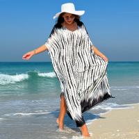 Cubierta de Bikini Impresa Túnica Larga para Playa Kaftan de Moda Femenina Recaudable - details 4