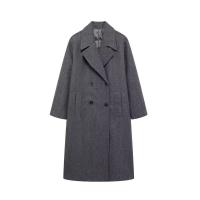 2024 otoño nuevo estilo europeo y americano doble botonadura solapa de manga larga de lana suave chaqueta suelta - details 5