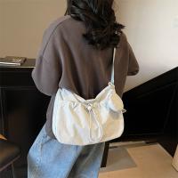Bolso de hombro con cordón informal coreano, bolso cruzado plisado ligero de gran capacidad, bolso de viaje con cremallera de diseñador minimalista - details 29