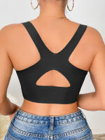 Sujetador de encaje con corte cruzado para mujer estilo fresco y cómodo transpirable sin costuras en nylon cuidado de lavado a mano - details 9