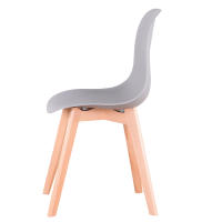 Juego de sillas de comedor medievales nórdicas con patas de madera maciza para sala de estar, comedor, dormitorio, estudio, blanco, negro, gris, 4 Uds. - details 2