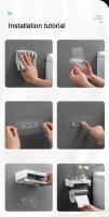 Soporte de papel toalla de baño adhesivo para pared, accesorio de cocina sin perforar, organizador de papel higiénico - details 9