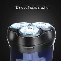 Afeitadora eléctrica de tres cabezas para hombre, maquinilla de afeitar flotante con chapa 3D, nueva - details 1