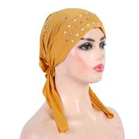 H089 turbante de moda hijab con lentejuelas doradas, pañuelo hijab musulmán, pañuelo islámico, sombrero amira, para colocar en la cabeza. - details 4