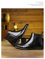 Botas cortas Chelsea de hombre con punta puntiaguda más el tamaño de los zapatos de hombre - details 4
